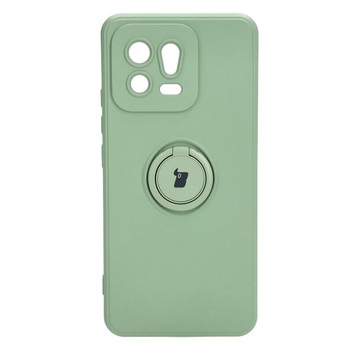 Etui Bizon Case Silicone Ring Sq do Xiaomi 13, jasnozielone