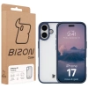 Etui Bizon Case Angelo do iPhone 17, półprzezroczyste z granatową ramką