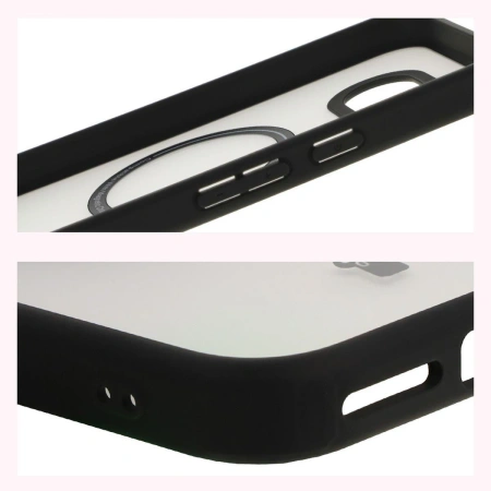 Etui z pierścieniem magnetycznym + szkło hartowane Bizon MatteO Pack do Google Pixel 9a, przydymione-czarne
