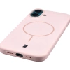 Silikonowe etui z pierścieniem magnetycznym Bizon Soft Case Magnetic do iPhone 16 Plus, jasnoróżowe