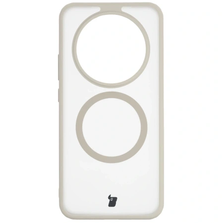 Etui z pierścieniem magnetycznym Bizon Case MatteO do Honor Magic8 Lite, przydymione-beżowe