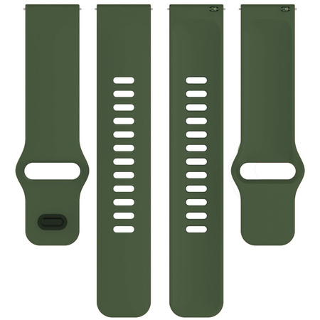 Pasek silikonowy do smartwatcha, Bizon Strap Watch Silicone Pro H, Quick Release 22 mm, ciemnozielony