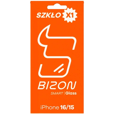 Szkło ochronne 2.5D Bizon Smart Glass do iPhone 15 / 16, 1 sztuka