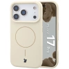 Silikonowe etui z pierścieniem magnetycznym Bizon Soft Case Magnetic do iPhone 17 Pro, écru