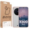 Etui Bizon Case Angelo do Vivo X300 Pro, półprzezroczyste z jasnoróżową ramką