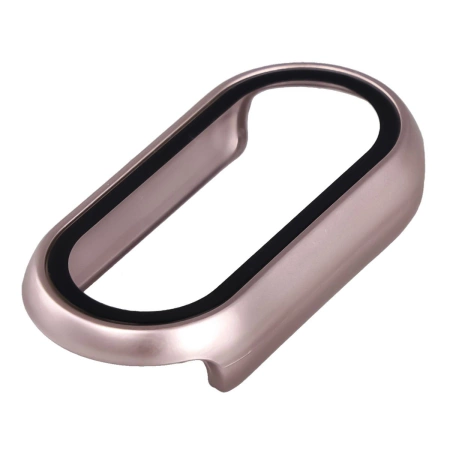 Etui ze szkłem do zegarka Bizon Case+Glass Watch do Xiaomi Smart Band 10, jasnoróżowe