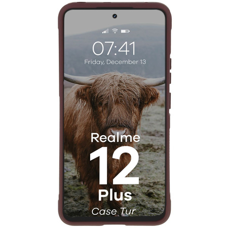 Pancerne etui Bizon Case Tur do Realme 12+, burgundowe
