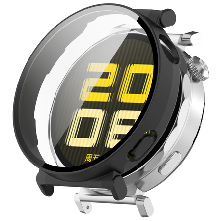 Etui ze szkłem do zegarka Bizon Case+Glass Watch do Huawei Watch GT 5 41 mm, czarne matowe
