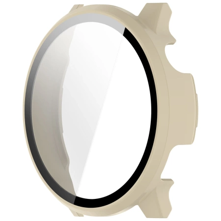 Etui ze szkłem do zegarka Bizon Case Watch Adamo do Garmin Venu 4 41 mm, beżowe