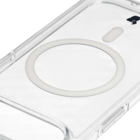 Etui z pierścieniem magnetycznym Bizon Case CrystalO do iPhone Air, przezroczyste