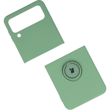 Etui Bizon Case Silicone Ring do Galaxy Z Flip 3, zielone