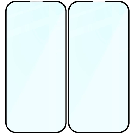 Szkło hartowane Bizon Glass Edge Duo do iPhone 15 / 16, czarna ramka, 2 sztuki