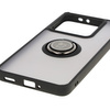 Etui z uchwytem na palec Bizon Case Hybrid Ring do Xiaomi 14T Pro, przydymione z czarną ramką