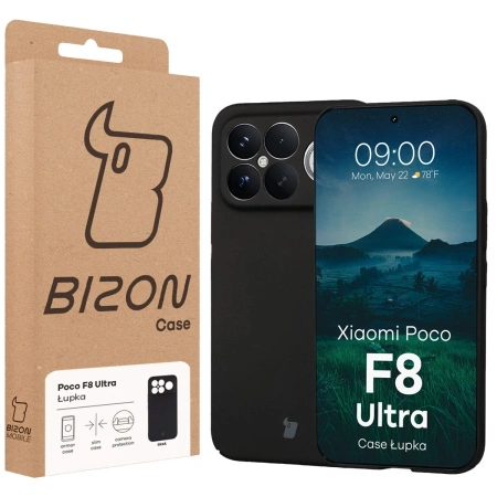 Etui Bizon Case Łupka do Xiaomi POCO F8 Ultra, czarne