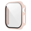 Etui ze szkłem do zegarka Bizon Case+Glass Watch do Apple Watch SE 3 / SE 2 / SE / 6 / 5 / 4 (44 mm), matowe różowe
