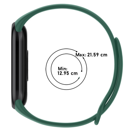 Pasek Bizon Strap Watch Dots do Xiaomi Mi Smart Band 8, ciemnozielony