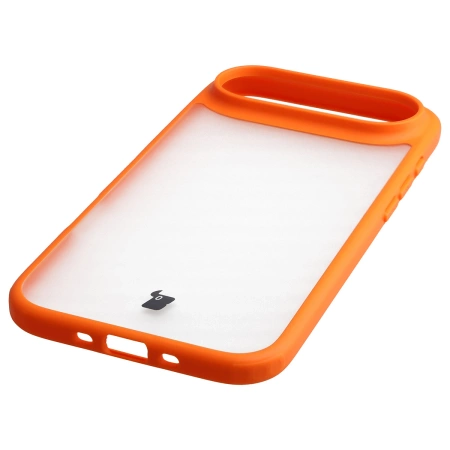 Etui Bizon Case Angelo do iPhone Air, półprzezroczyste z pomarańczową ramką