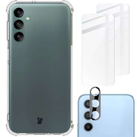 Etui + 2x szkło + obiektyw Bizon Case Clear Pack do Samsung Galaxy A24, przezroczyste