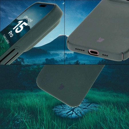Etui Bizon Case Łupka do iPhone 15 Pro, zielone