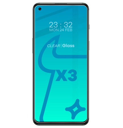 Szkło hartowane Bizon Glass Clear - 3 szt. + obiektyw, OnePlus Nord 2T