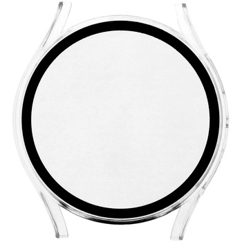 Etui Bizon Case+Glass do Galaxy Watch FE / 5 / 4 40mm, przezroczyste