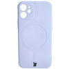 Etui Bizon Case Silicone MagSafe Sq do Apple iPhone 12 Mini, jasnofioletowe