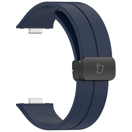 Silikonowy pasek Bizon Strap Watch Silicone L do Huawei Watch Fit 4 Pro/Fit 4/Fit 3, granatowy