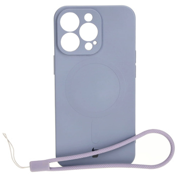 Etui silikonowe z pierścieniem magnetycznym Bizon Case Silicone Magnetic do iPhone 13 Pro, szare