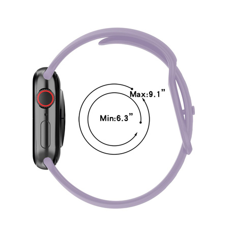 Pasek Bizon Strap Watch Silicone S do Apple Watch 44/45/46/49 mm, jasnofioletowy