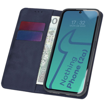 Etui z klapką Bizon Case Pocket Pro do Nothing Phone (2a) / (2a) Plus, granatowe