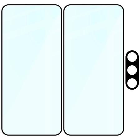 2x Szkło + szybka na aparat Bizon Edge Pack do Galaxy S25 FE