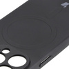 Etui silikonowe z pierścieniem magnetycznym Bizon Case Silicone Magnetic do iPhone 15 Pro, czarne
