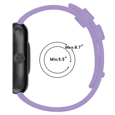Pasek Bizon Strap Watch Silicone B do Xiaomi Redmi Watch 5/4 / Smart Band 9/8 Pro, fioletowy