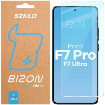Szkło hartowane Bizon Glass Clear Duo do Xiaomi POCO F7 Pro / F7 Ultra, 2 sztuki