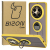Etui z uchwytem na palec Bizon Case Hybrid Ring do Realme 12 Pro / 12 Pro+, przydymione z żółtą ramką