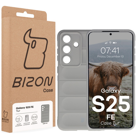 Pancerne etui Bizon Case Tur do Galaxy S25 FE, jasnoszare