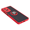 Etui z uchwytem na palec Bizon Case Hybrid Ring do Xiaomi Redmi Note 12 Pro 5G, przydymione z czerwoną ramką