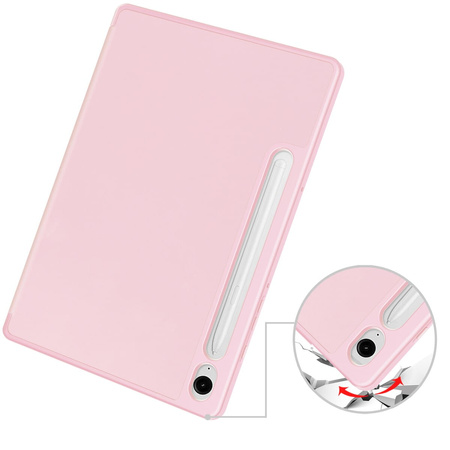 Etui Bizon Case Tab Lizard do Galaxy Tab S10 Lite / S10 FE / S9 / S9 FE, różowe