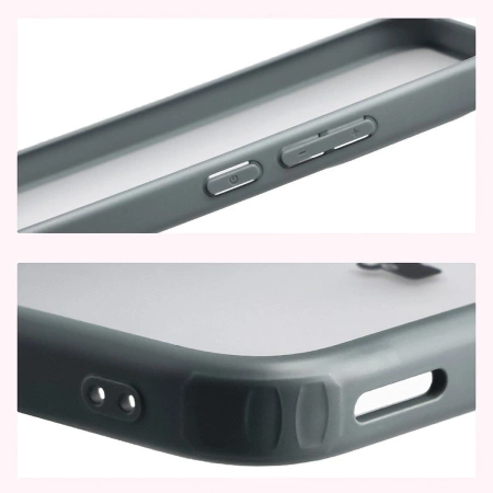 Etui Bizon Case Angelo do Xiaomi POCO F7, półprzezroczyste z szarą ramką