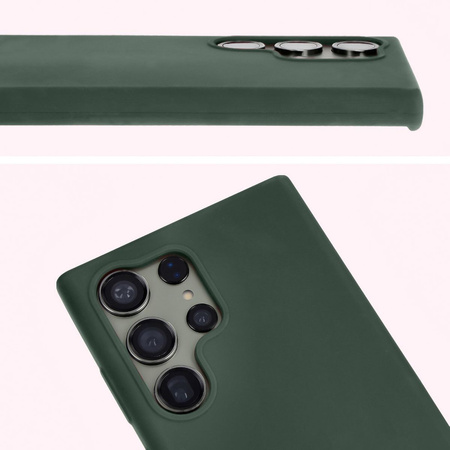 Silikonowe etui Bizon Soft Case do Galaxy S23 Ultra, ciemnozielone