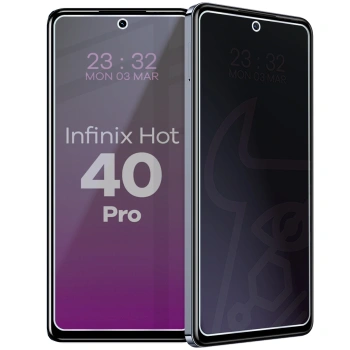 Prywatyzujące szkło hybrydowe Bizon Glass Mule Shadow do Infinix Hot 40 Pro, matowe
