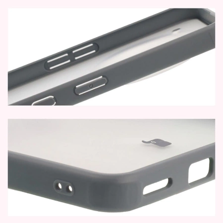 Etui Bizon Case Angelo do Nothing Phone (3a) Pro, półprzezroczyste z szarą ramką