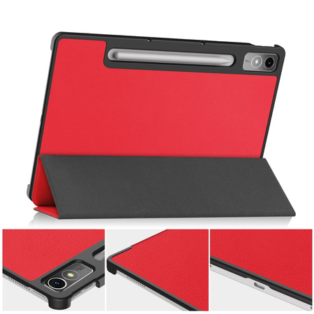 Etui Bizon Case Tab Croc do Lenovo Tab P12 12.7 TB 370, czerwone