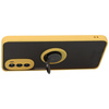 Etui z uchwytem na palec Bizon Case Hybrid Ring do Motorola Moto G52 / G82, przydymione z żółtą ramką