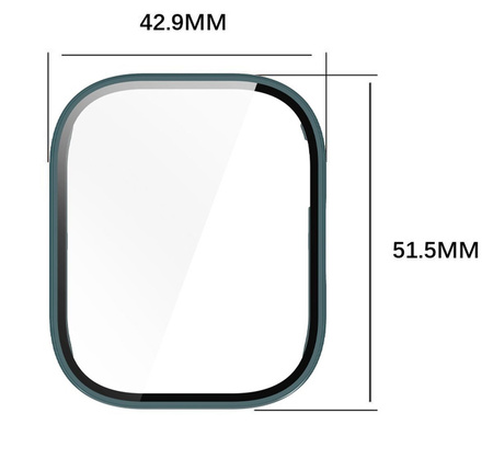 Etui ze szkłem do zegarka Bizon Case+Glass Watch do Xiaomi Redmi Watch 5 Active, zielone