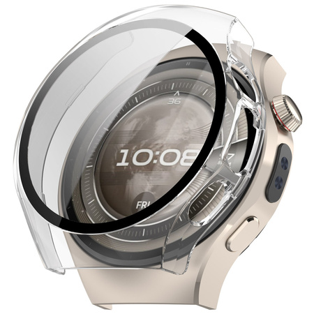 Etui ze szkłem do zegarka Bizon Case+Glass Watch do Huawei Watch 5 42 mm, przeźroczyste