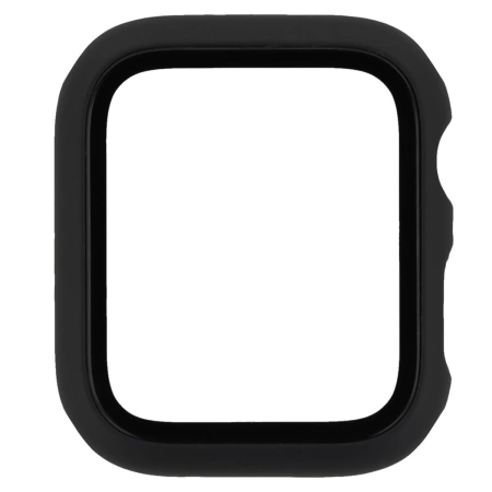 Etui ze szkłem do zegarka Bizon Case+Glass Watch do Apple Watch SE 3 / SE 2 / SE / 6 / 5 / 4 (44 mm), matowe czarne