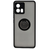 Etui z uchwytem na palec Bizon Case Hybrid Ring do Motorola Edge 30 Fusion, przydymione z czarną ramką
