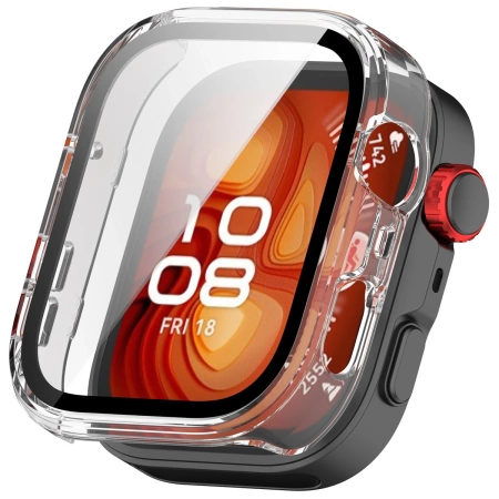 Etui ze szkłem do zegarka Bizon Case+Glass Watch do Huawei Watch Fit 4 Pro, przeźroczyste