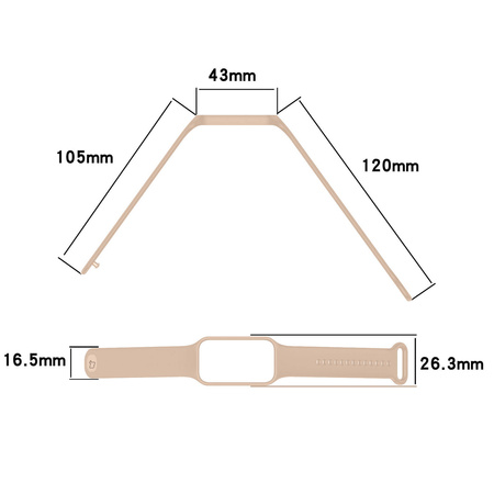 Etui z paskiem Bizon Strap + Case Watch Dots do Xiaomi Redmi Smart Band 2 / Xiaomi Mi Band 8 Active, jasnoróżowe